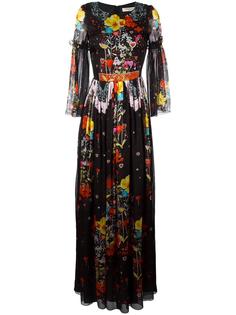 длинное платье с цветочным принтом Piccione.Piccione