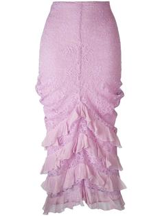 кружевная юбка с рюшами Christian Dior Vintage