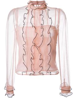 прозрачная рубашка с рюшами Red Valentino