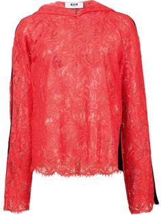lace longsleeved hoodie MSGM
