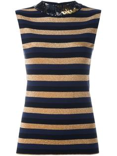 sequined collar striped top Sonia Rykiel