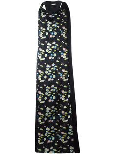 длинное платье с цветочным рисунком Paco Rabanne