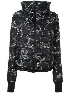 стеганый пуховик с принтом лыжников Moncler Grenoble
