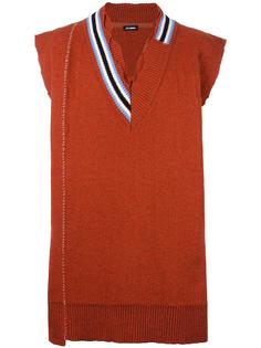 destroyed effect sleeveless jumper Raf Simons