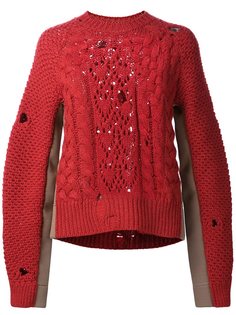 трикотажный свитер с дырявыми деталями Mm6 Maison Margiela
