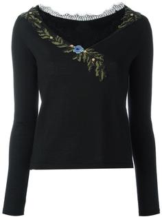 джемпер с кружевной отделкой Alberta Ferretti