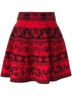 floral jaquard skater skirt Alexander McQueen