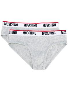 twin pack logo briefs Moschino