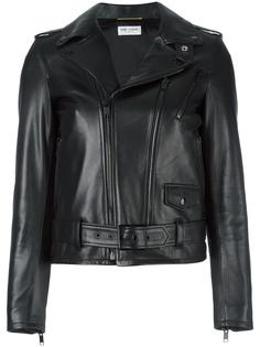 кожаная байкерская куртка Saint Laurent