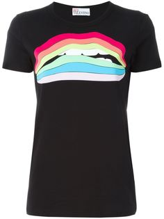 футболка с радужным принтом губ Red Valentino
