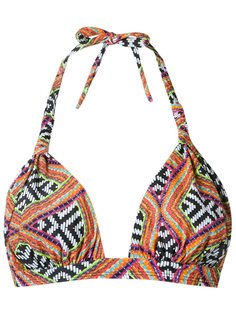 printed triangle bikini top Blue Man