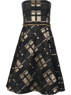 расклешенное платье без бретелек Badgley Mischka