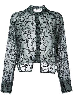 прозрачная рубашка с вышивкой лиц Eckhaus Latta