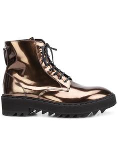 metallic lace-up boots Raparo