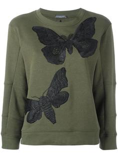 moth embroidered sweatshirt Alexander McQueen