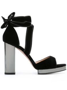 бархатные босоножки на платформе  Valentino