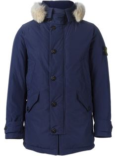 пуховик с меховой оторочкой Stone Island