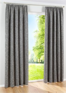 Штора Дин (1 шт.), люверсы (черный/белый) Bonprix