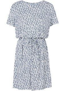 Трикотажное платье с поясом (ночная синь) Bonprix