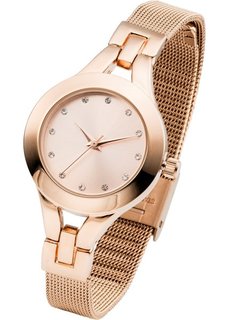 Металлические наручные часы с сетчатым браслетом (серебристый) Bonprix