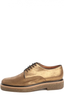 Кожаные ботинки с золотым напылением Dries Van Noten