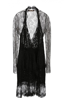 Кружевное полупрозрачное мини-платье Roberto Cavalli