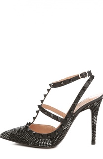 Кожаные туфли Camounoir со стразами Valentino