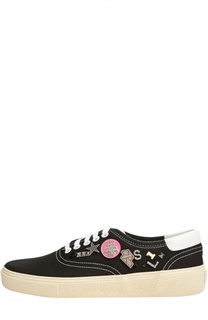 Текстильные кеды Skate с нашивками Saint Laurent