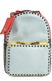 Средний рюкзак Rockstud из комбинированной кожи Valentino