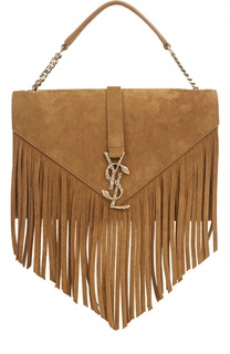 Замшевая сумка Monogram Kate с бахромой Saint Laurent