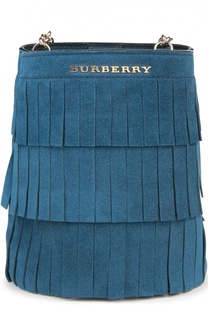 Замшевая сумка Baby Bucket с бахромой Burberry