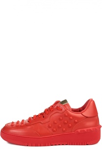 Кожаные кроссовки с шипами Valentino