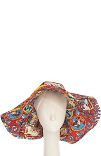 Широкополая шляпа с принтом Caretto Siciliano Dolce &amp; Gabbana