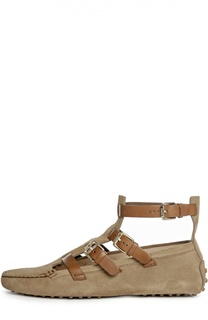 Замшевые мокасины с ремешками Tod’s