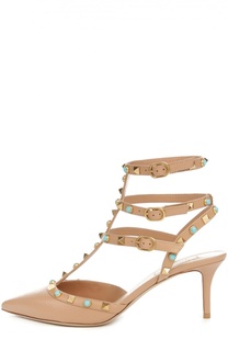 Кожаные туфли Rockstud на шпильке Valentino