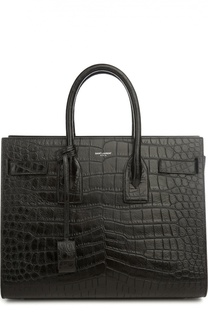 Сумка Sac De Jour Small с тиснением под крокодила Saint Laurent