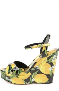 Лаковые босоножки Bianca на танкетке Dolce &amp; Gabbana