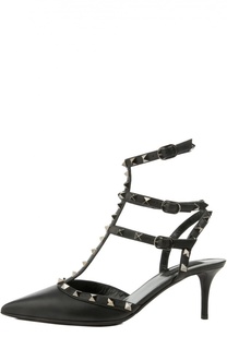 Кожаные туфли Rockstud Noir на шпильке Valentino