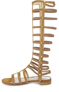 Замшевые сандалии Gladiator с заклепками Stuart Weitzman