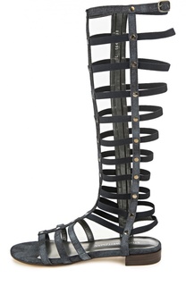Сандалии Gladiator из денима с заклепками Stuart Weitzman