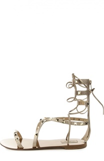 Кожаные сандалии Rockstud на шнуровке Valentino