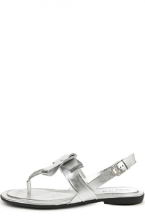 Сандалии из металлизированной кожи с бантом Tod’s
