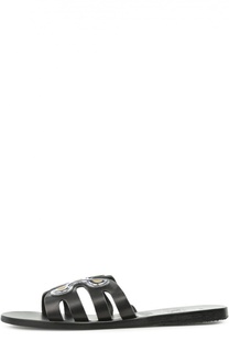 Кожаные шлепанцы Silicon Flower Ancient Greek Sandals