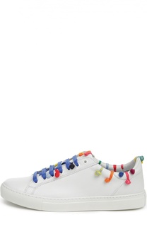 Кожаные кеды с декоративными узлами Mira Mikati
