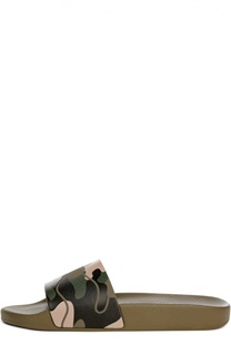 Кожаные шлепанцы Camouflage с принтом Valentino