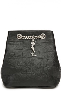 Кожаная сумка Emmanuelle с тиснением под рептилию Saint Laurent
