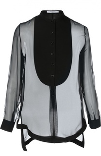 Шелковая полупрозрачная блуза с удлиненной спинкой Givenchy