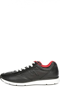 Кроссовки со вставками из перфорированной кожи Hogan