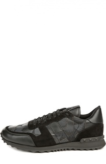 Кожаные кроссовки со вставками Valentino