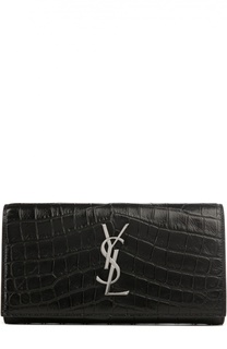Портмоне Monogram из кожи с тиснением под крокодила Saint Laurent